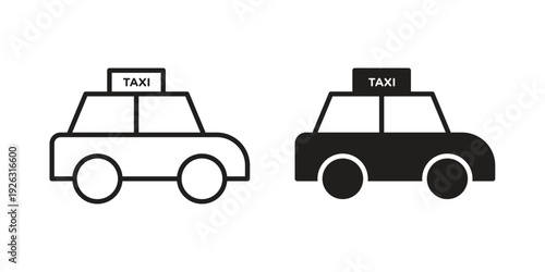 Taxi icon elements. A modern flat and line icons set