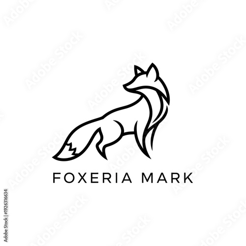 Elegant Fox Logo Design Minimalist Line Art Style.