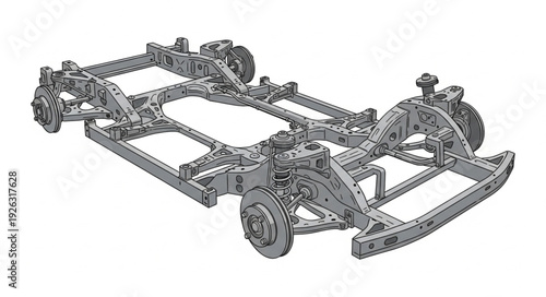 Detailed Mechanical Parts Assembly Illustration.