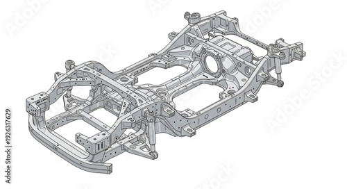Detailed Mechanical Structure of Vehicle Chassis.