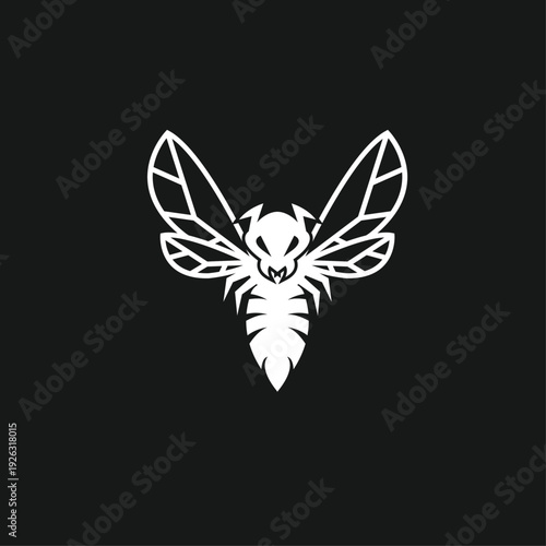 Geometric Vector Hornet Wasp Bee Insect Logo Illustration