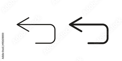 Undo icon elements. A modern flat and line icons set