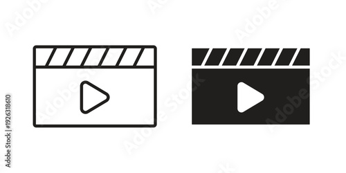 Video icon elements. A modern flat and line icons set