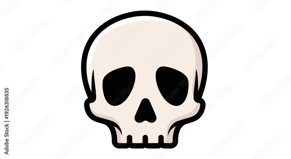 Fototapeta premium Stylized Skull Icon Illustration - A Simple and Modern Graphic Design Element