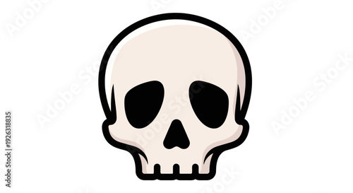 Stylized Skull Icon Illustration - A Simple and Modern Graphic Design Element