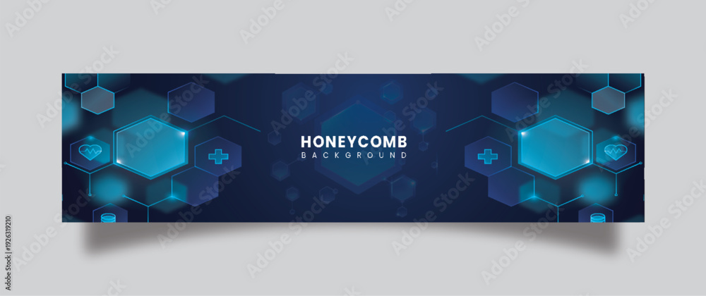 Fototapeta premium Blue abstract background LinkedIn cover social media template vector design