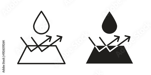 Waterproof icon elements. A modern flat and line icons set