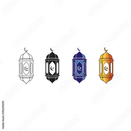Islamic Ramadan Lantern Icons: Elegant Pixel Art Designs