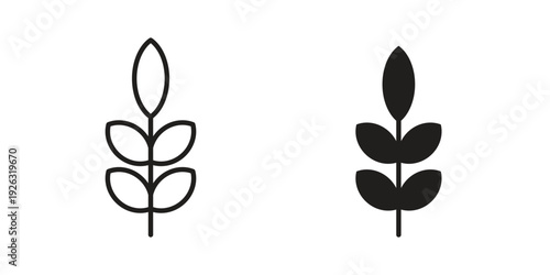 Wheat icon elements. A modern flat and line icons set