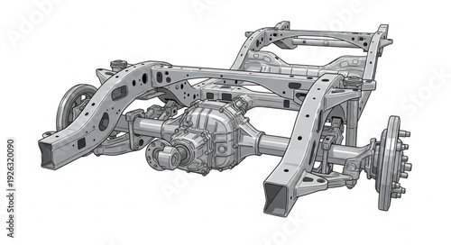 Mechanical Gear System Complex Assembly Parts.