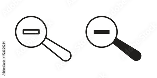 Zoom out icon elements. A modern flat and line icons set