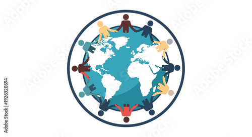 Colorful illustration of diverse people around the world celebrating International Day of Happiness with a joyful festival atmosphere.