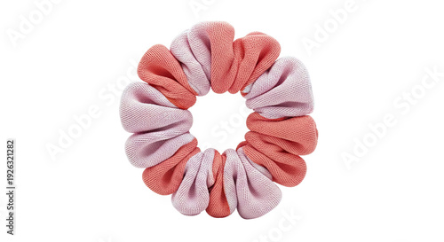 Two-Tone Scrunchie in Pink and Coral