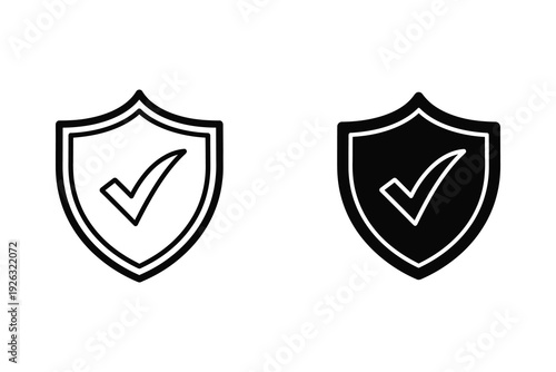 Secure Shield with Checkmark Icon - Protection, Safety, and Verified Security Symbol