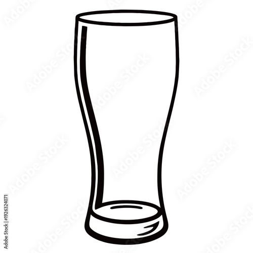 Minimalist Drinking Glass Line Art - Clear Water Glass Vector Icon - Simple Beverage Glass Outline