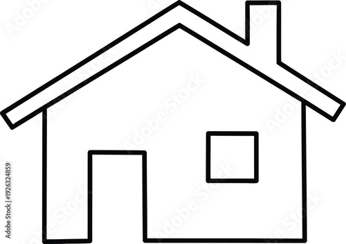 Simple line drawing of a house