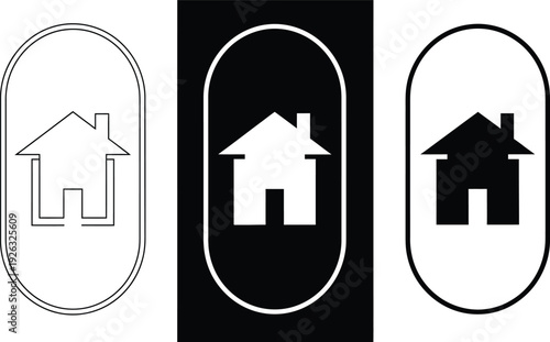 House logo variations in black and white