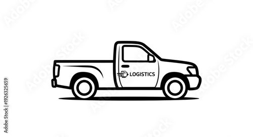Logistics Truck Side View Illustration.