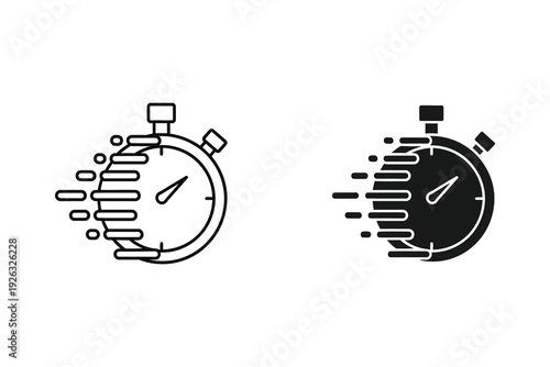 Speedometer Stopwatch Icon: Fast Time, Quick Measurement, and Speed Concept