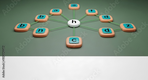 Network connection concept with nodes and lines on green background