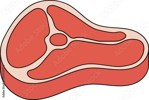 Raw Steak Illustration Icon