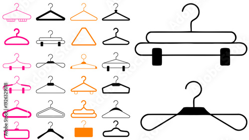 Different clothes hanger silhouette collection