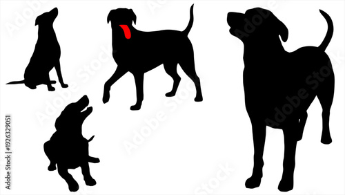Dog Silhouette Set, Multiple Canine Poses