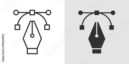 Design Icon representing creativity, graphic design, and artistic projects. Stroke, filled, and colored vector illustration.