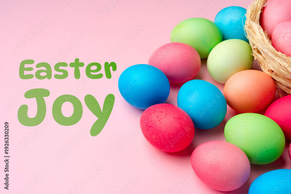 Fototapeta premium Celebrating Easter with colorful eggs and a festive atmosphere during spring