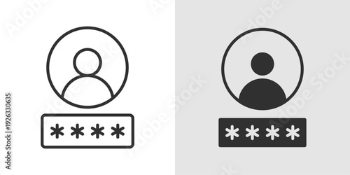 Safe Login Icon representing secure access, protected authentication, and cybersecurity login. Stroke, filled, and colored vector illustration.