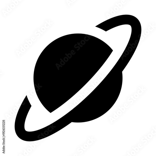 Planet with orbit Solid Icon