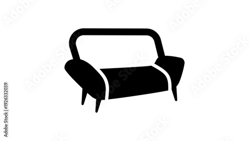 Sofa Device ,black isolated silhouette