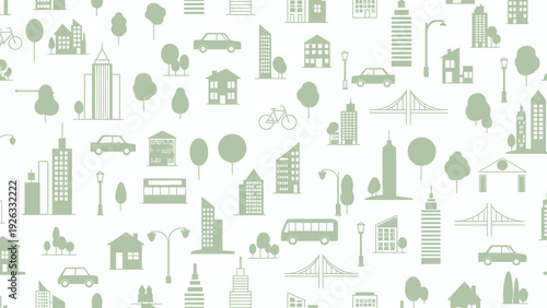 Collection of Simple City Icons and Symbols.