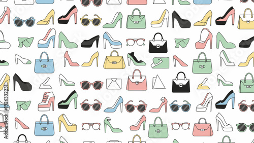 Fashion Accessories High Heels Handbags Sunglasses.