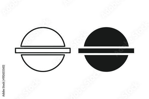 Sphere Icon - Line and Solid Style for Abstract Shapes and Concepts