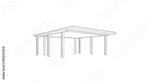 Metal Pergola Structure with Poles.