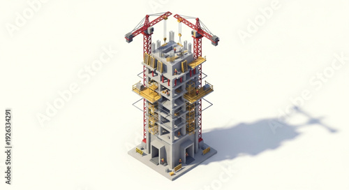 Miniature Construction Site Building Model.
