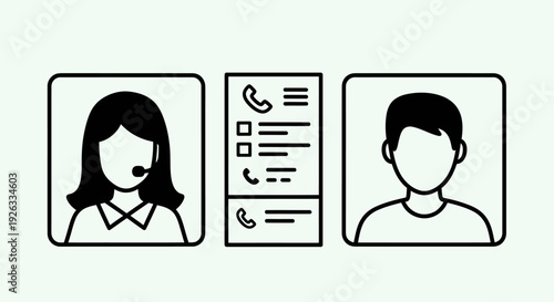 Customer service representative assisting a client with a call log.