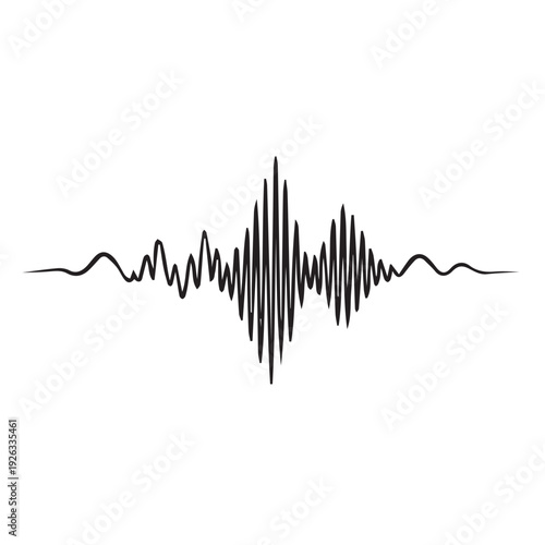 Audio Sound Waveform Signal Isolated on White Background