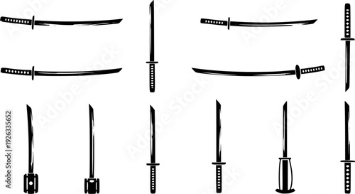 Elegant Sumi-e Style Sword