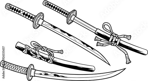 Elegant Sumi-e Style Sword