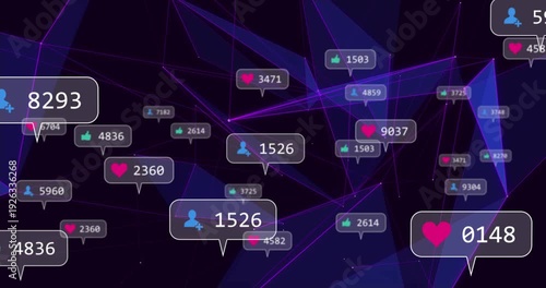 Single user bubble floating into view sparking counters mesh drifting stacking fading showing data