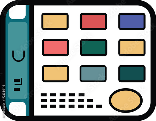 Smart Device UI Design: A modern and visually appealing user interface concept for a mobile device, featuring a grid of colorful icons and intuitive design elements.