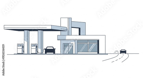 Modern Gas Station Architecture Design.