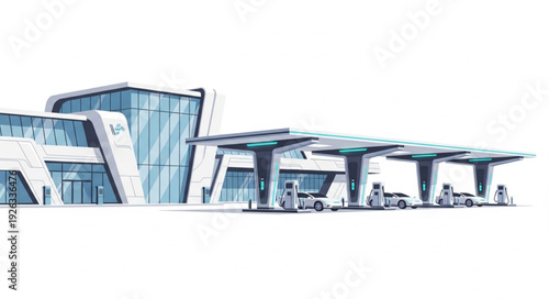 Modern Gas Station Architecture Design.