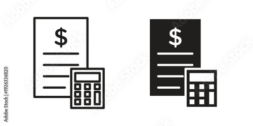 Accounting icons with different styles. Vector logo illustration simple design.