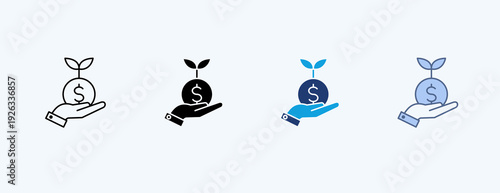  Investment Multiple Icon Illustration Vector