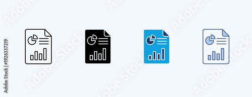  Market Report Multiple Icon Illustration Vector
