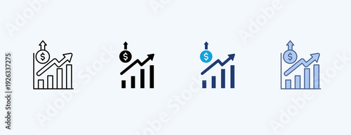  Growth Rate Multiple Icon Illustration Vector