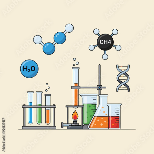 Chemistry Lab Equipment and Molecular Models: Science Education and Research